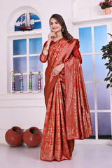Antara Red Banarasi Silk Saree