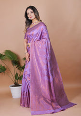 Lavanya Lavender Banarasi Silk Saree