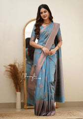 Nimisha Teal Banarasi Silk Saree
