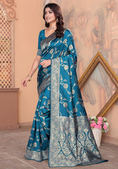 Palak Morepeach Banarasi Silk Saree