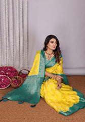 Pavitra Lemon Kanjivaram Silk Saree