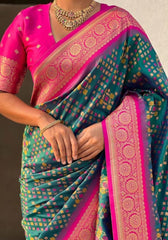 Jasmine Rama Banarasi silk saree