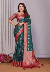 Pavitra Morepeach Kanjivaram Silk Saree