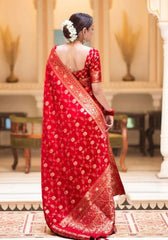 Pihu Red Banarasi Silk Saree