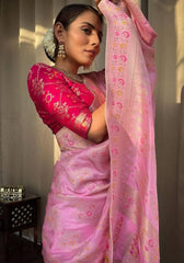 Tisha Pink Banarasi Silk Saree