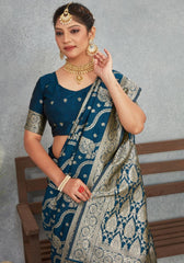 Sita MorePeach Banarasi Soft Silk Saree