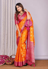 Pavitra Orange Kanjivaram Silk Saree