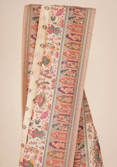 Rajlakshmi- Beige Pashmina Saree With Innovative Blouse Piece