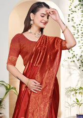 Yamika Red Banarasi Silk Saree