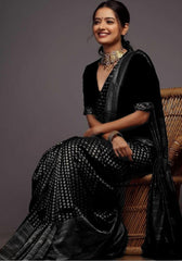 Ruchita Black Banarasi Silk Saree