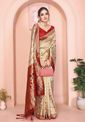 Samaira Maroon Organza Silk Saree