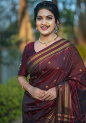 Saathiya Maroon Kanchipuram Saree