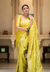 Anarkali Gold banarasi silk saree