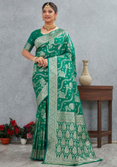Sita Green Banarasi Soft Silk Saree