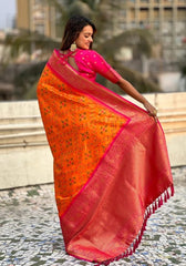 Jasmine Orange Banarasi silk saree