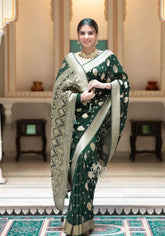 Radharani B.green Banarasi Silk Saree