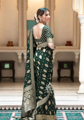Radharani B.green Banarasi Silk Saree