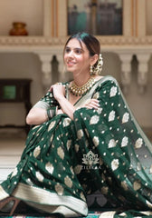 Radharani B.green Banarasi Silk Saree