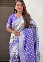 Ishita lavender Banarasi Silk