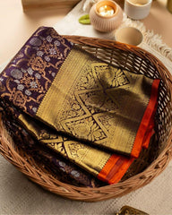 Incomparable Wine Soft Banarasi Silk Saree With Luxuriant Blouse Piece