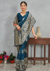 Janaki Morepeach Banarasi Soft Silk saree