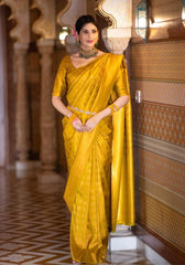 Raveena Gold Banarasi Silk Saree