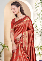 Nishaa Red Banarasi Silk saree