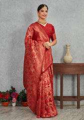 Gehna Red Banarasi Silk Saree