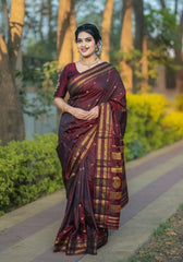 Saathiya Maroon Kanchipuram Saree