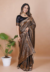 Nishaa Black Banarasi Silk saree