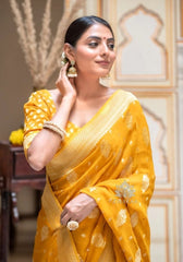Radharani Gold Banarasi Silk Saree