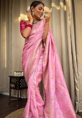 Tisha Pink Banarasi Silk Saree