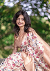 Shreya Peach Silk Saree