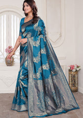 Aura Morepeach Banarasi Silk Saree