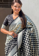 Ishita Black Banarasi Silk Saree