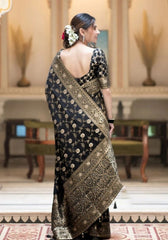 Pihu Black Banarasi Silk Saree