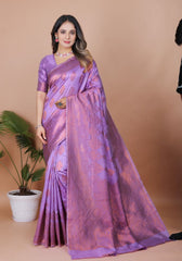 Lavanya Lavender Banarasi Silk Saree
