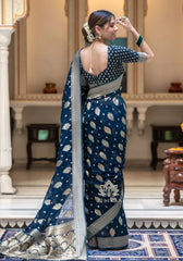 Radharani Morepeach Banarasi Silk Saree