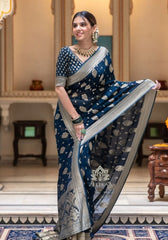 Radharani Morepeach Banarasi Silk Saree