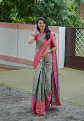 Roopshree Gajari Kanjivaram Silk Saree
