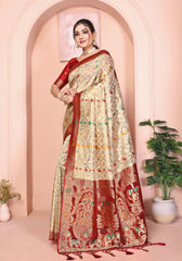 Samaira Maroon Organza Silk Saree