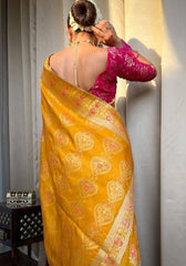 Tisha Gold Banarasi Silk Saree