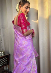 Tisha Lavender Banarasi Silk Saree