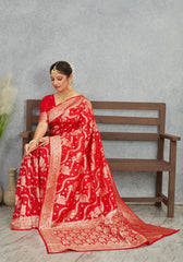 Sita Red Banarasi Soft Silk Saree