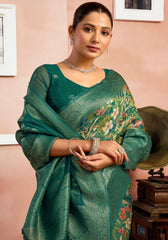 Srivalli Green Digital Silk saree