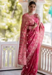 Anarkali Gajari banarasi silk saree