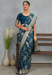 Sita MorePeach Banarasi Soft Silk Saree