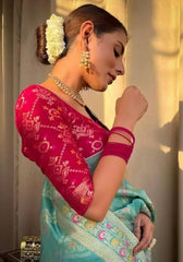 Tisha Sky Blue Banarasi Silk Saree