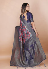 Srivalli Blue Digital Silk saree