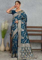 Sita MorePeach Banarasi Soft Silk Saree